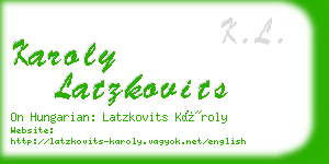 karoly latzkovits business card